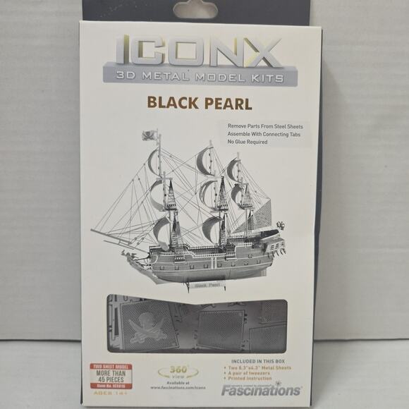 Fascinations ICONX Black Pearl 3D Laser Cut Metal Earth Model Kit New - Picture 1 of 3